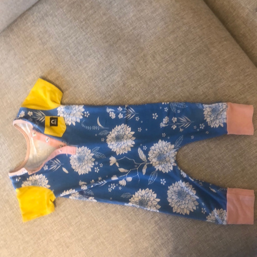 RAGS blue, mustard and pink one piece